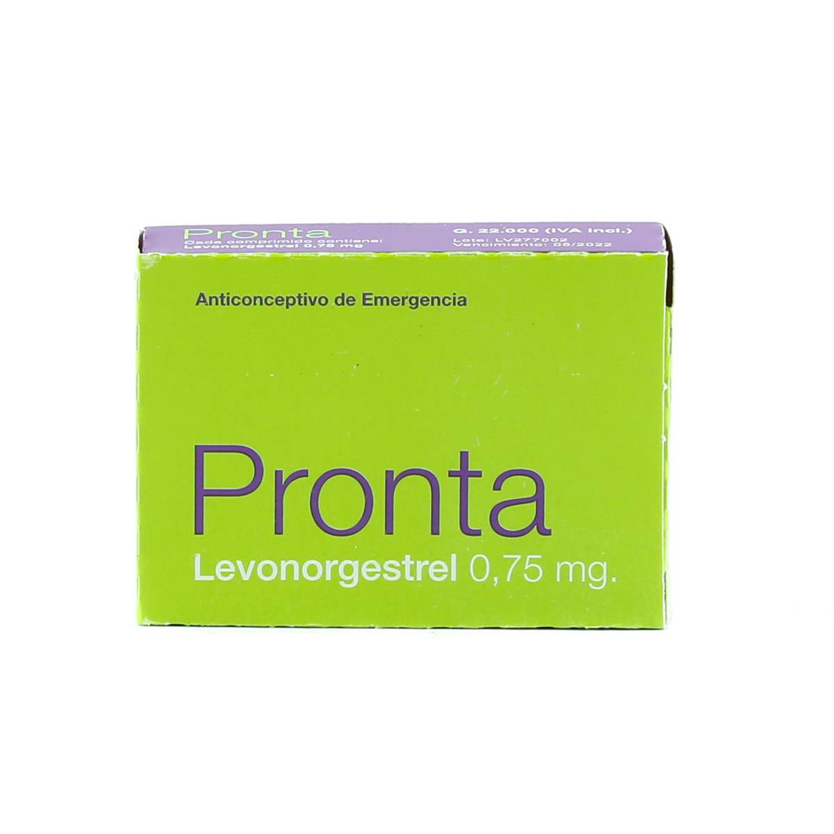 Pronta Levonorgestrel 0,75 mg - Caja de 2 comprimidos