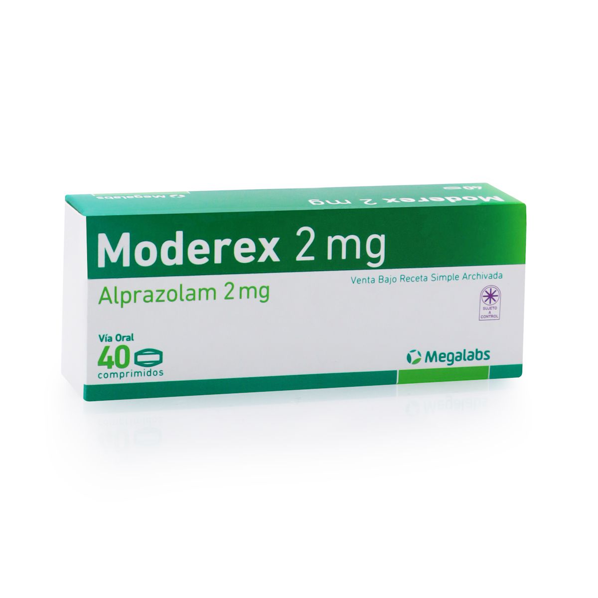 Moderex 2 mg Alprazolam 2 mg - Caja de 40 comprimidos