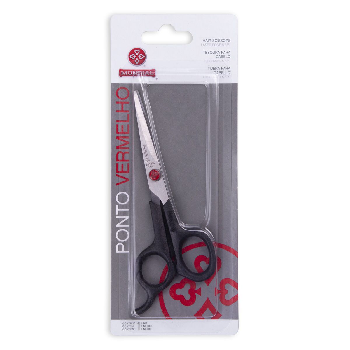 Mundial tijera punjto rojo de peluqueria 663-5