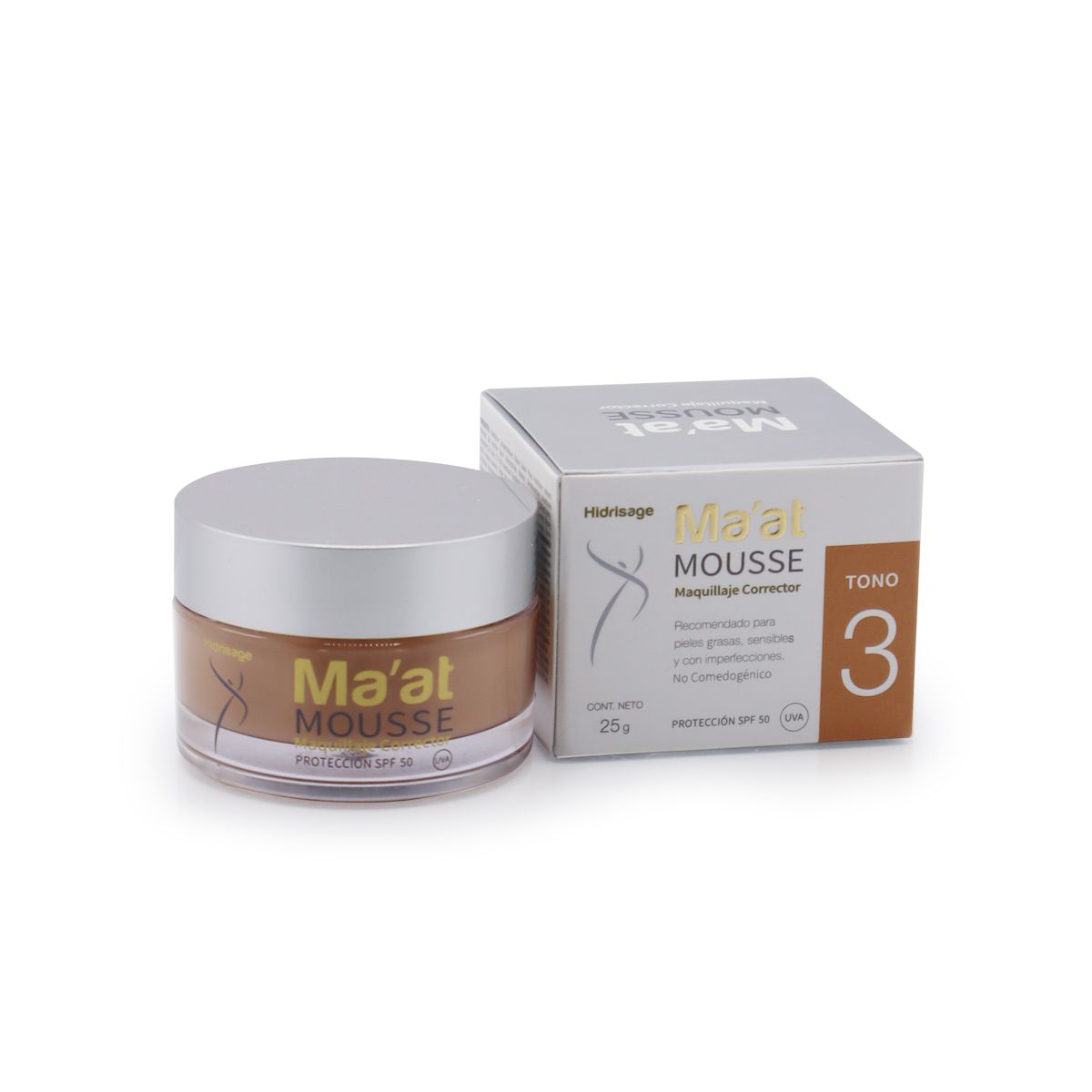 Hidrisage Maat mousse makeup anti acne spf 50 nº03