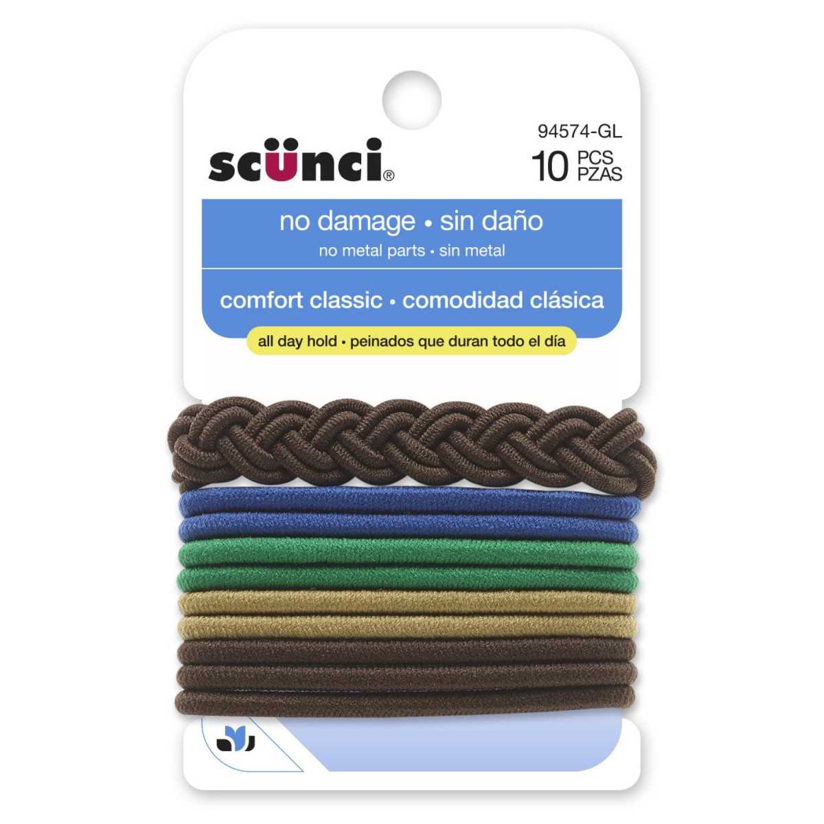 SCUNCI ELÁSTICOS GRANDES SURTIDOS COLORES X 10 UNIDADES