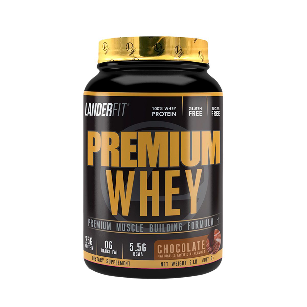 PREMIUM WHEY CHOCOLATE LANDERFIT - Frasco de 907 gr
