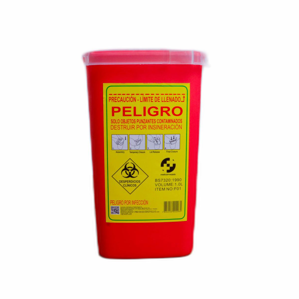 Contenedor para Objetos Punzantes - Unidad de 1 litro