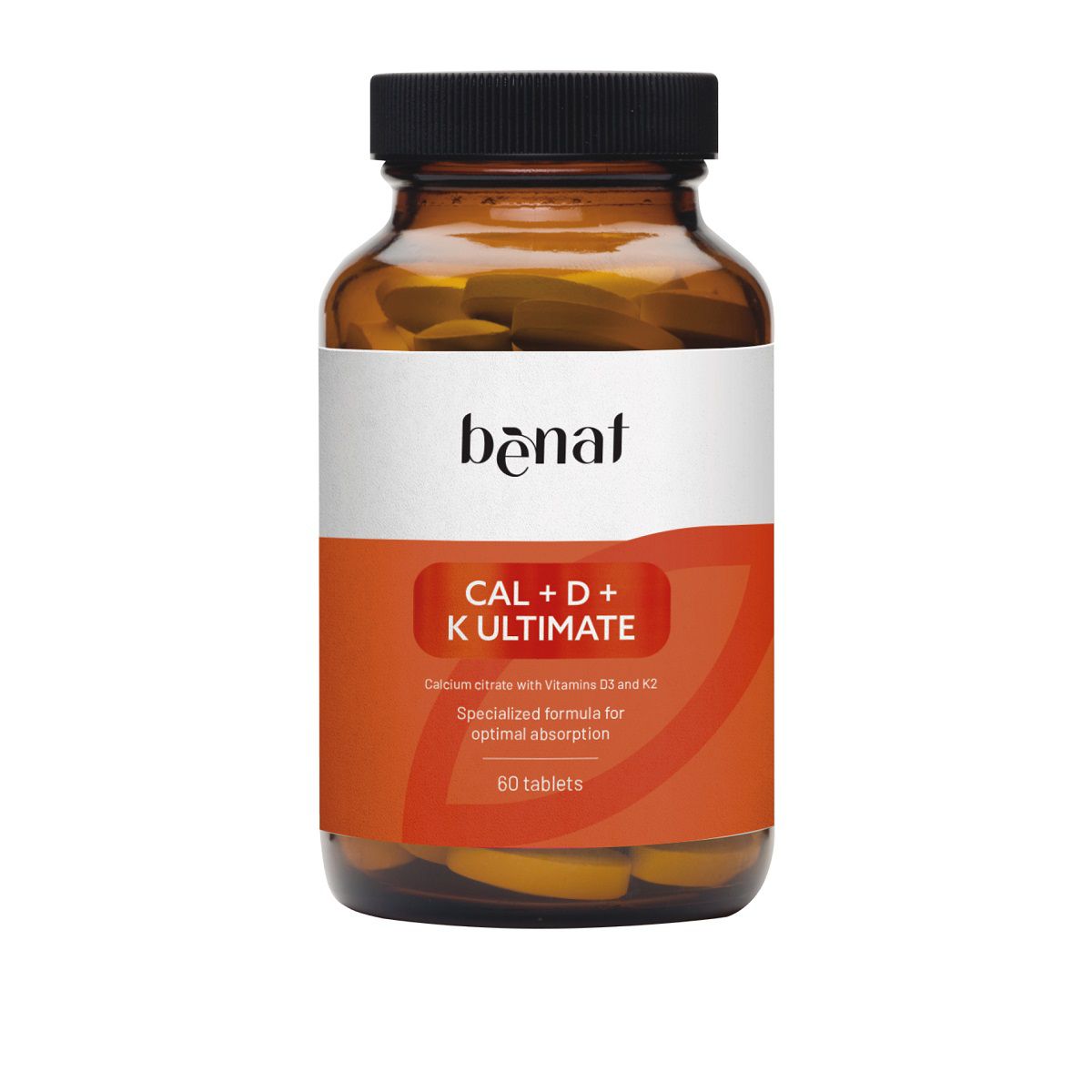 BeNat Cal + D + K Ultimate - Frasco de 60 tabletas