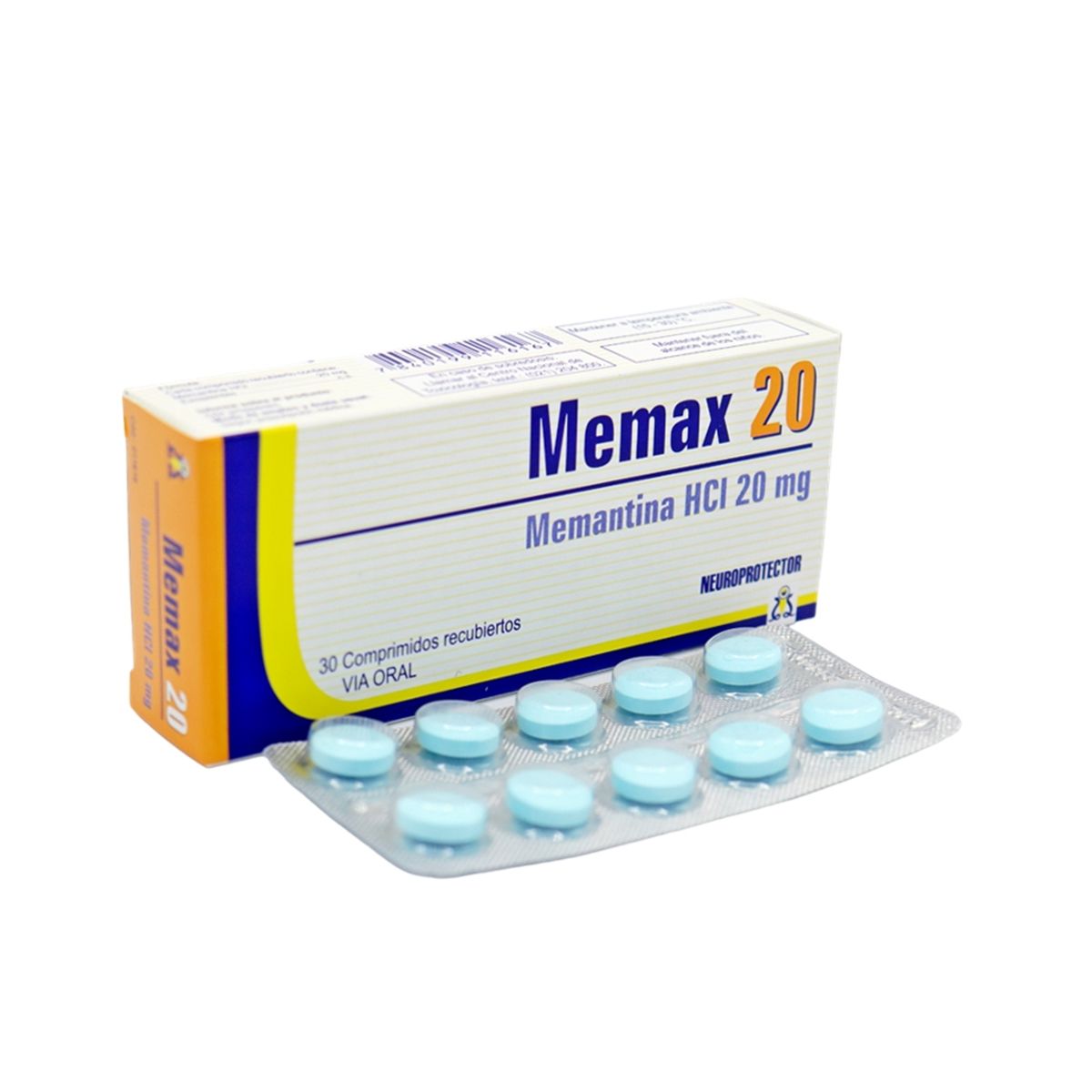 Memax Memantina Hcl 20 mg - Caja de 30 comprimidos